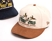 Kappe New Era - Branded Suede Pre-Curved 9FIFTY Retro Crown - Cream / Deep Auburn
