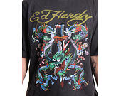 T-Shirt Ed Hardy - Battle Of The Dragons Relaxed Tshirt - Charcoal