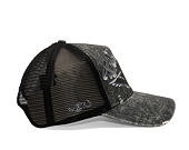 Kappe Ed Hardy - Unisex Flaming Gothic Skull Washed 5 Panel Trucker Cap - Grey