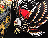 Kappe Ed Hardy - Unisex Soaring Eagle Ed Hardy Script 5 Panel Cap - Black/Blue Wash