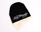 Mütze Ed Hardy - Unisex Skull Vegan Leather Applique Beanie - Black