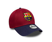 Kinder Kappe New Era - Contrast Stitch 9FORTY - Barcelona FC - Cardinal / Navy