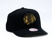Kappe Mitchell & Ness - NHL Black And Gold Pro Snapback - Chicago Blackhawks - Black