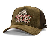 Kappe Capslab - Looney Tunes Trucker - Bugs Bunny Logo Peek Suede - Olive / Brown