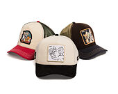 Kappe Capslab - Tom & Jerry Trucker - Tom Line Art Suede Visor - Off White / Black