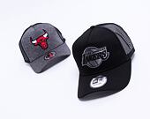 Kappe New Era - NBA Black on Black 9FORTY Trucker - LA Lakers - Black