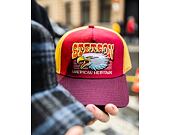 Kappe Stetson Trucker Cap Eagle Head Burgundy / Beige