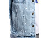 Jacke Karl Kani OG Paintsplatter Denim Trucker Jacket Bleached blue/white