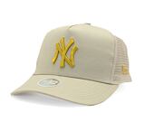 Damen Kappe New Era - 9FORTY Trucker Metallic - NY Yankees - Stone / Gold