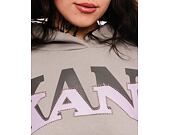 Damen Pullover Karl Kani Woven Signature Glitter OS Hoodie light grey
