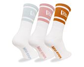 Socken New Era - Stripe Crew 3Pack - White
