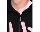 Pullover Karl Kani - Woven Signature Kani Os Zip Hoodie - black/rose
