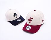 Kappe New Era - Branded Linen 9FORTY - Stone / Cherry