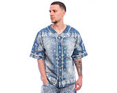 Trikot Karl Kani - Kani Paisley Denim Baseball Shirt - Blue