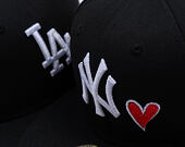 Kappe New Era - MLB Team Heart 59FIFTY - NY Yankees - Black / Scarlet