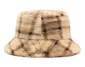 Kangol - Faux Fur Bucket - Beige Multi Plaid