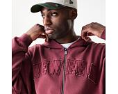 Pullover New Era - Branded Washed Full-Zip Hoody - Burgundy