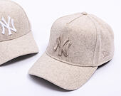 Kappe New Era - MLB Melton Wool 9FORTY A-Frame - NY Yankees - Stone