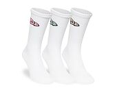 Socken New Era - Flag Crew Socks 3pk - White