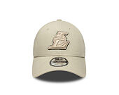 Kappe New Era - NBA Team Outline 9FORTY - LA Lakers - Stone / Black