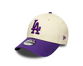 Kinder Kappe New Era - MLB League Essential 9FORTY - LA Dodgers - Cream / Purple