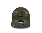 Kappe New Era - MLB Distressed Wordmark 9TWENTY - LA Dodgers - New Olive