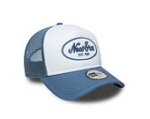 Kinder Kappe New Era - Branded Oval Patch 9FORTY A-Frame Trucker - Blue / White