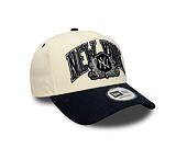 Kappe New Era - MLB Wordmark Suede 9FORTY A-Frame - NY Yankees - Cream / Navy