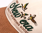 Kappe New Era - Branded Suede Pre-Curved 9FIFTY Retro Crown - Cream / Deep Auburn