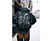 Jacke Ed Hardy - Mens Soaring Eagles Pu Hooded Vegan Leather Jacket - Black