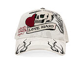 Kappe Ed Hardy - Unisex Live Fast Love Hard 5 Panel Trucker Cap - White