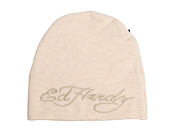 Mütze Ed Hardy - Unisex Skull Vegan Leather Applique Beanie - Black