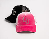 Damen Kappe Von Dutch - Baseball - Velvet Rhinestone Logo - White / Pink