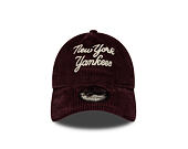 Kappe New Era - MLB Cord Script 9TWENTY A-Frame - NY Yankees - Maroon