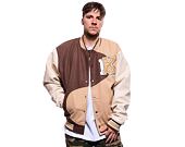 Jacke Karl Kani Retro Patch Wavy Block College Jacket braun/sand/off white