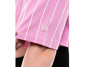 Damen T-Shirt New Era Pinstripe Crop Tee - Fondant Pink / Off White