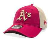 Kappe New Era - MLB Washed Mesh 9TWENTY - Oakland Athletics - Cherry / Stone