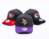Kappe New Era - NFL Charcoal Drop 9FORTY A-Frame - Minnesota Vikings - Steel Clouds / Purple