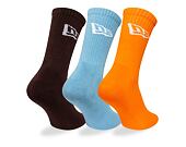 Socken New Era - Flag Crew Socks 3pk - Brown / Blue / Orange