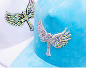 Kappe Reflection Luxus Samt Strasssteine Baby Blau