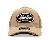 Kappe New Era - Branded Oval Canvas Distress 9FORTY Trucker - Camel