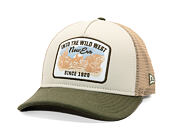 Kappe New Era - Branded Wild West Patch 9FORTY M-CROWN A-Frame Trucker - New Olive / Stone