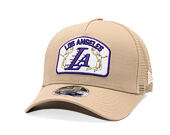Kappe New Era - NBA Felt Patch 9FORTY M-CROWN A-Frame Trucker - LA Lakers - Camel