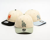 Kappe New Era - MLB Side Script 9FORTY M-CROWN - LA Dodgers - Cream / Pastel Green