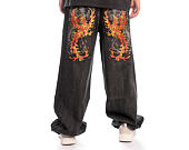 Hose Ed Hardy - Embroidered Angel Xxtra Fit Jeans - Distressed Black Wash