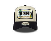 Kappe New Era - Branded Licence Plate 9FORTY A-Frame Trucker - Navy / Stone