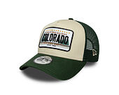 Kappe New Era - Branded Licence Plate 9FORTY A-Frame Trucker - Cilantro Green / Stone