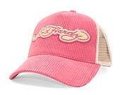 Kappe Ed Hardy - Embroidery Applique Cord 5 Panel Trucker Cap - Hot Pink