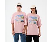 T-Shirt New Era - Branded Beach Graphic Oversized Tee - Pink Rouge