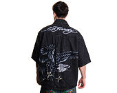 Hemd Ed Hardy - Mens Eagle And Stars Relaxed Denim Shirt - Black